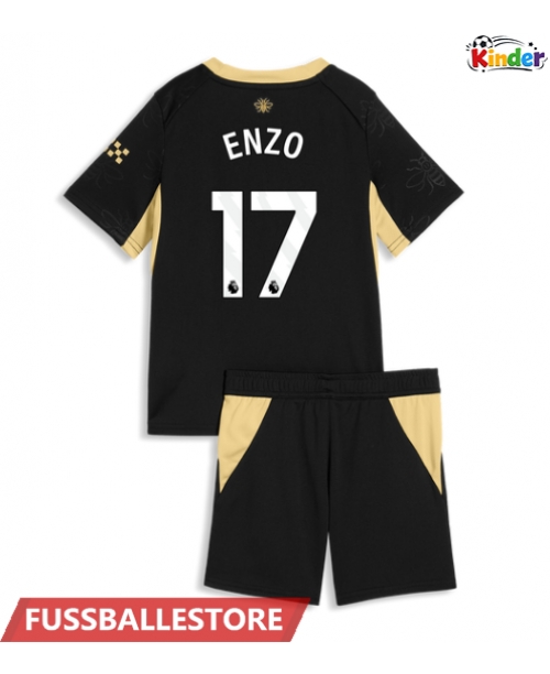 Günstige Manchester City Enzo Fernandez #17 Auswärts Trikotsatzt Kinder 2026-27 Kurzarm (+ Kurze Hosen)